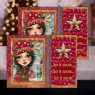 Papier Mousseline Découpage de Noël fantaisiste et festif