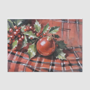 Papier Mousseline Découpage de Noël Holly et ornements