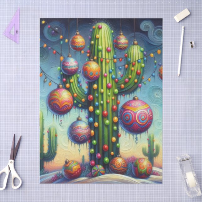 Papier Mousseline Découpage de Noël Sud-Ouest du Saguaro Cactus (Artisanat)
