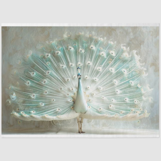 Papier Mousseline Découpage de paon couleur Iridescente (Recto)