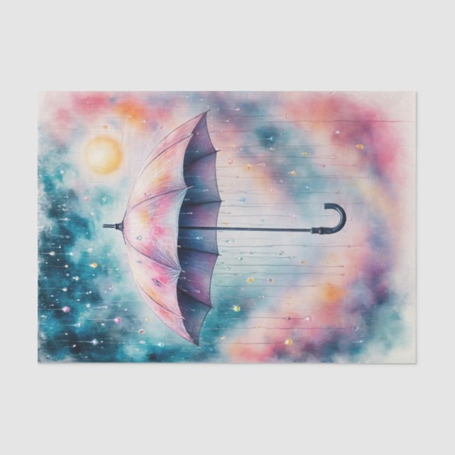 Papier Mousseline Découpage de parapluie couleur d'aquarelle Whimsic (Recto)