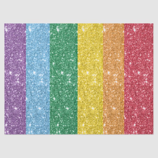 Papier Mousseline Découpage de Parties scintillant LGBT Rainbow (Recto)