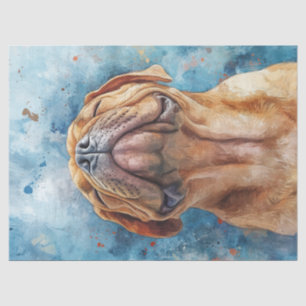 Papier Mousseline Découpage de peinture à l'aquarelle Shar Pei