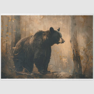 Papier Mousseline Découpage de peinture à l'huile Vintage de l'ours 
