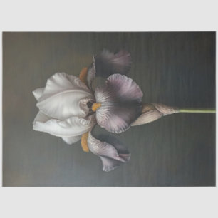 Papier Mousseline Découpage de peinture botanique de l'Iris violet e