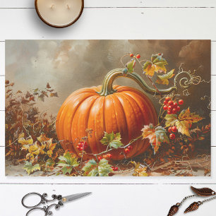 Papier Mousseline Découpage de peinture Citrouille orange vintage