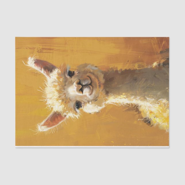 Papier Mousseline Découpage de peinture d'alpaga mignonne (Recto)