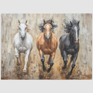 Papier Mousseline Découpage de peinture de trio de cheval