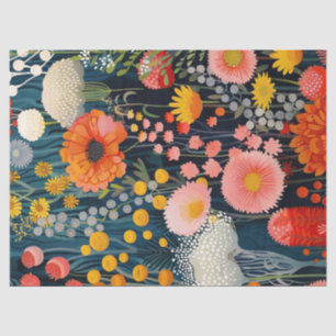 Papier Mousseline Découpage de peinture Fleur sauvage en fleurs dyna