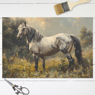Papier Mousseline Découpage de peinture paysage sauvage de Mustang