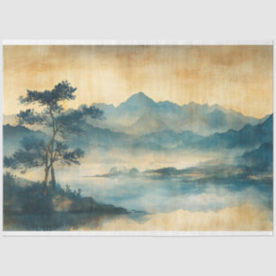 Papier Mousseline Découpage de peinture paysagère chinoise
