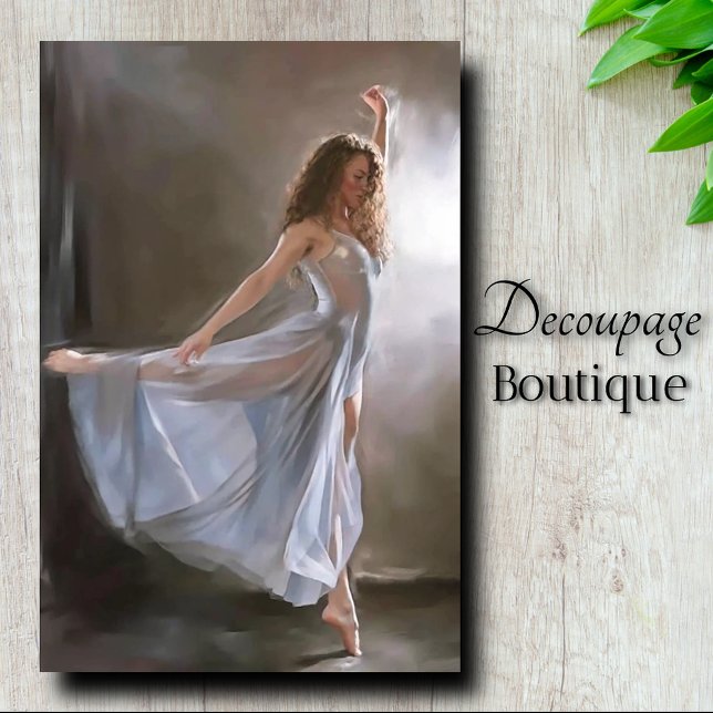 Papier Mousseline Découpage de photo de Grâce Bleue Soyeuse (Blue Silken Grace Photo Decoupage Tissue Paper)