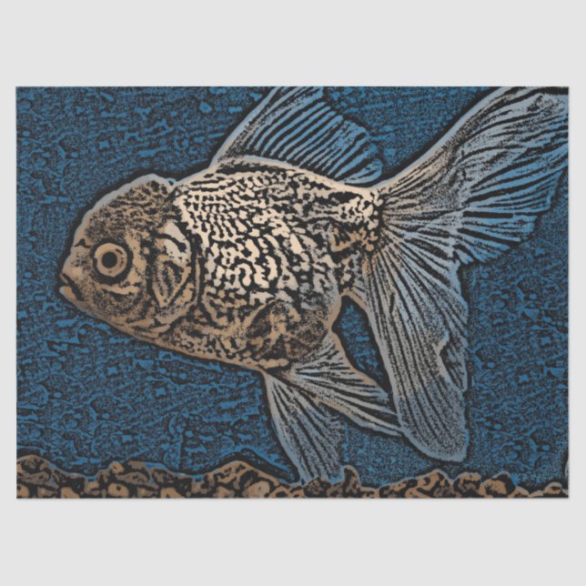 Papier Mousseline Découpage de poisson artistique (Recto)