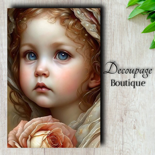 Papier Mousseline Découpage de portrait d'ange vintage (Vintage Angel Portrail Decoupage Tissue Paper)