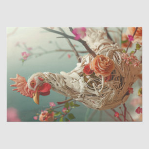 Papier Mousseline Découpage de poulet floral victorien