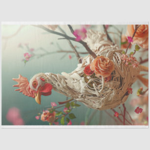 Papier Mousseline Découpage de poulet floral victorien