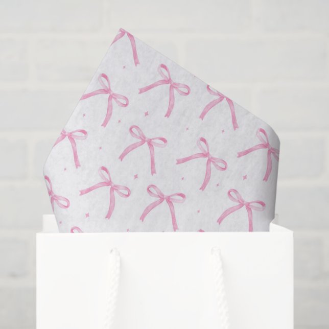 Papier Mousseline Découpage de rubans roses (Sac cadeau)