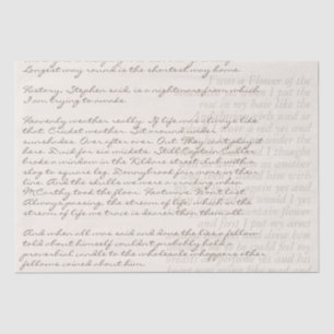 Papier Mousseline Découpage de script de lettre manuscrite de texte