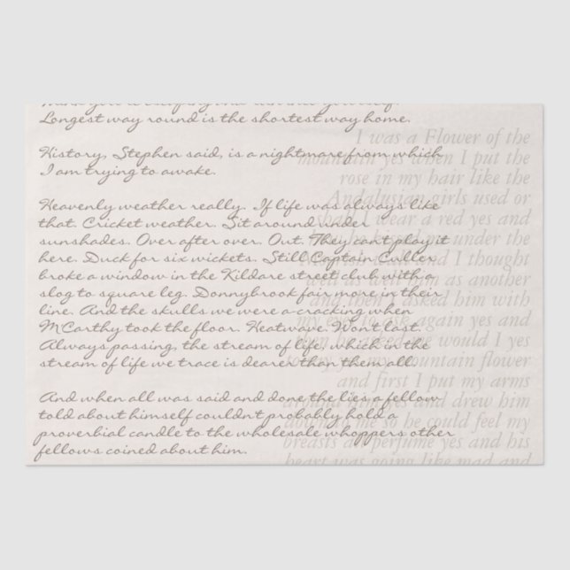 Papier Mousseline Découpage de script de lettre manuscrite de texte  (Recto)