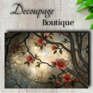 Papier Mousseline Découpage de style asiatique à motif de fleurs de 
