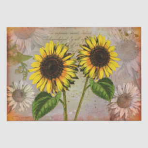 Papier Mousseline Découpage de tournesol vintage