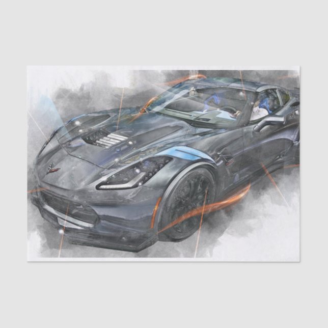 Papier Mousseline Découpage de voiture classique (Recto)