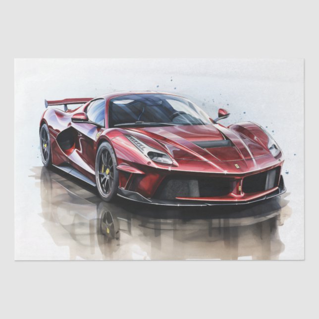 Papier Mousseline Découpage de voiture de course Supercar (Recto)