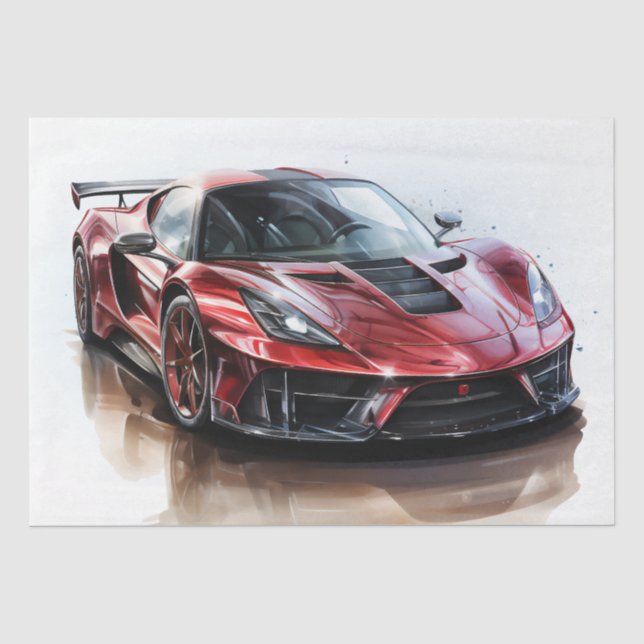 Papier Mousseline Découpage de voiture de course Supercar (Recto)