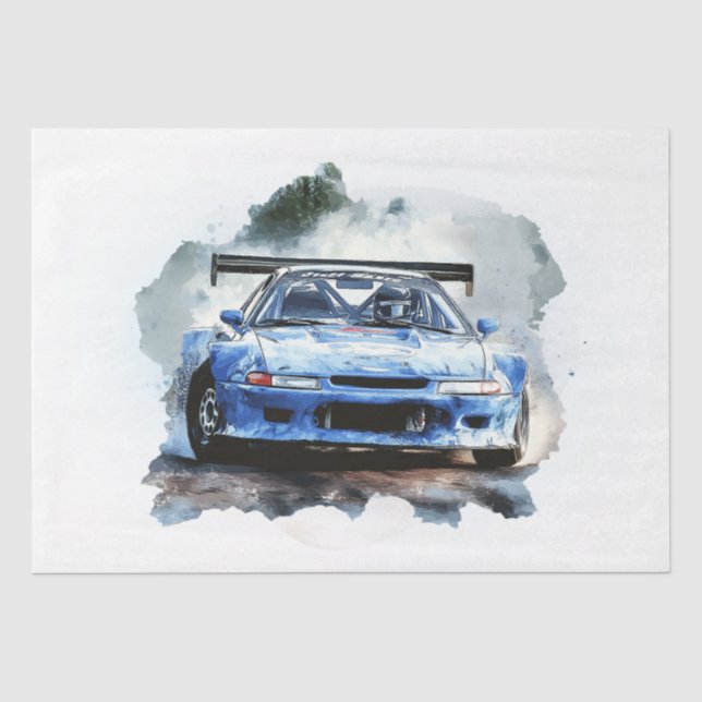 Papier Mousseline Découpage de voiture de course Supercar (Recto)