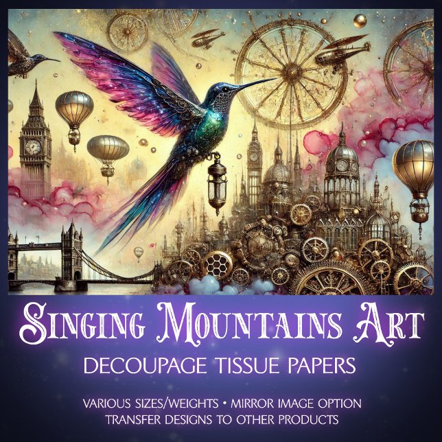 Papier Mousseline Découpage de vol en vol de colibri de Whimsical (Créateur téléchargé)