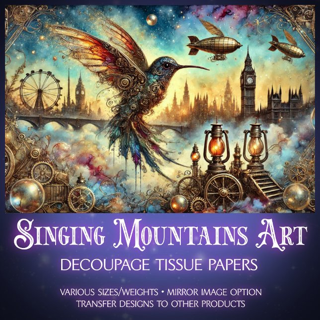 Papier Mousseline Découpage de voyage mécanique des colibris victori (Créateur téléchargé)