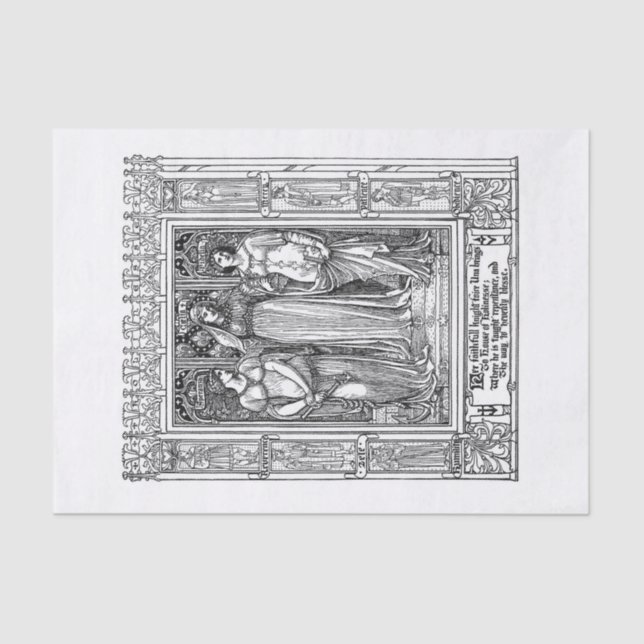 Papier Mousseline Découpage des dames médiévales (Recto)