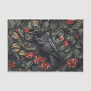 Papier Mousseline Découpage des fleurs botaniques du corbeau