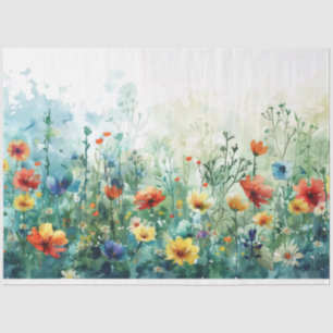 Papier Mousseline Découpage des fleurs de printemps de l'aquarelle