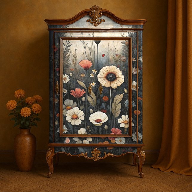 Papier Mousseline Découpage des Fleurs sauvages du jardin de minuit (Créateur téléchargé)