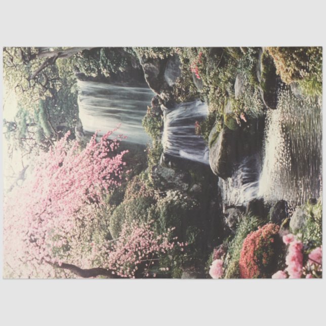 Papier Mousseline Découpage des jardins de Kyoto Cascading Waterfall (Recto)