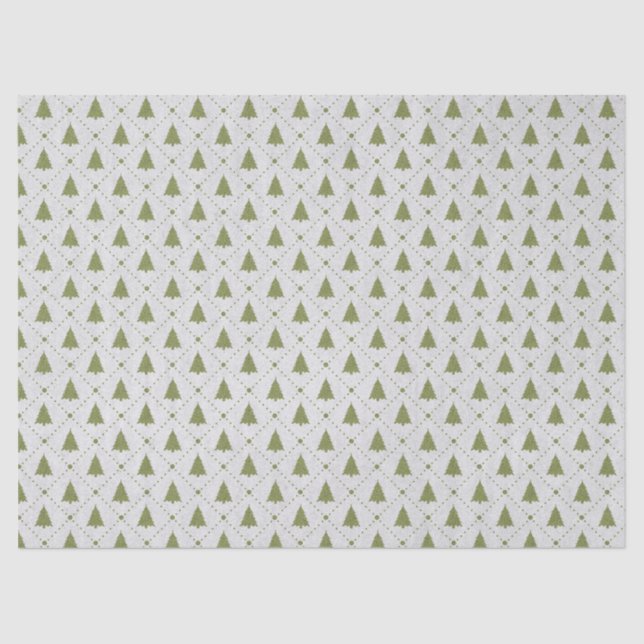 Papier Mousseline Découpage des mini arbres de Noël verts (Recto)