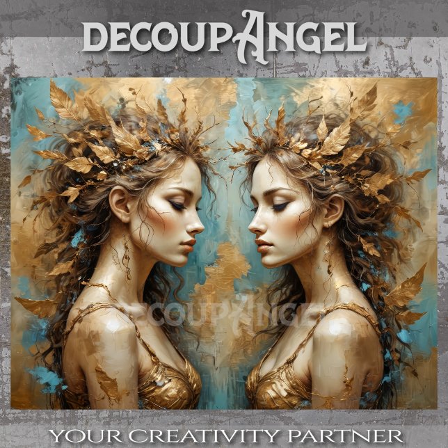 Papier Mousseline Découpage des soeurs de poireaux d'or (Créateur téléchargé)