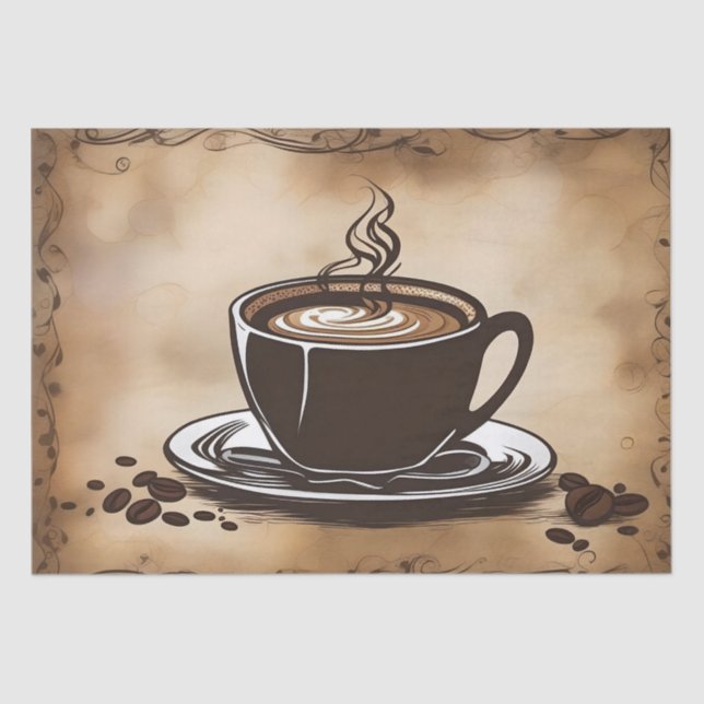 Papier Mousseline Découpage des tasses de café en latte / (Recto)