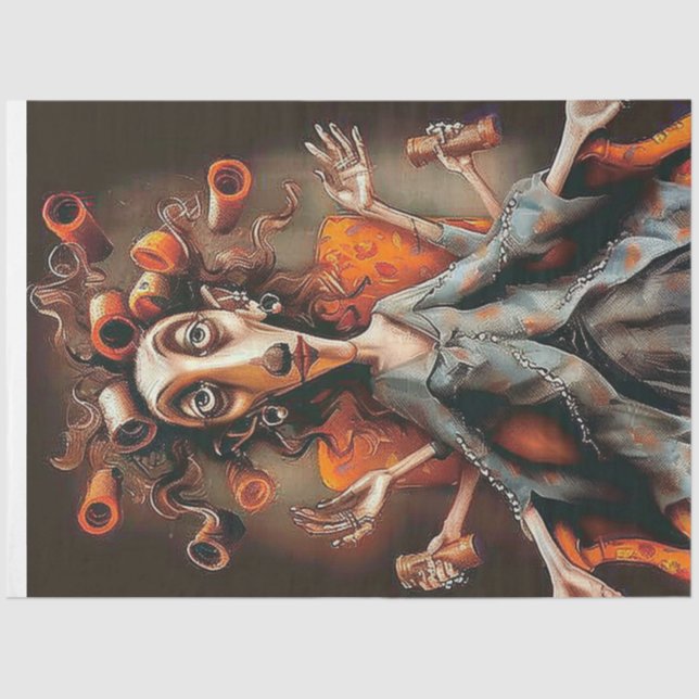 Papier Mousseline Découpage Description artistique Personne Armoirie (Recto)