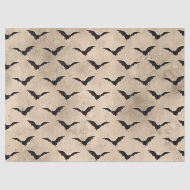 Papier Mousseline Découpage d'Halloween des chauves-souris Vintages (Recto)