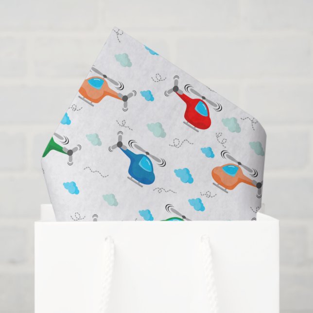 Papier Mousseline Découpage d'hélicoptère (Sac cadeau)