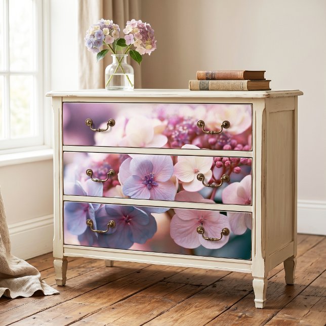 Papier Mousseline Découpage d'hydrangea lavande pastel éthéré (Créateur téléchargé)