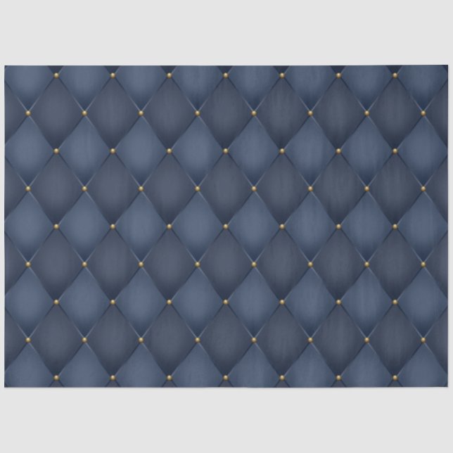 Papier Mousseline Découpage Diamant Arlequin Bleu Foncé (Recto)