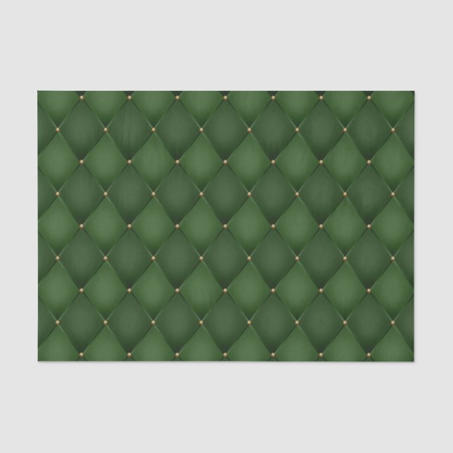 Papier Mousseline Découpage Diamant Arlequin Vert Émeraude (Recto)