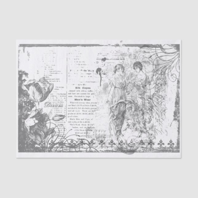 Papier Mousseline Découpage d'images pour dames (Recto)