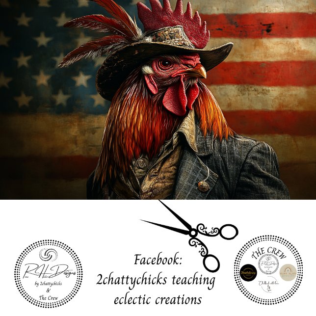 Papier Mousseline Découpage Drapeau USA Coq Patriotique (Créateur téléchargé)