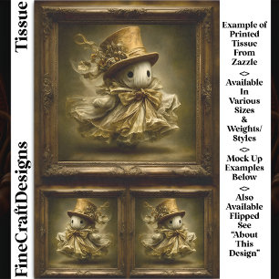 Papier Mousseline Découpage du cadre Vintage du fantôme blanc mignon