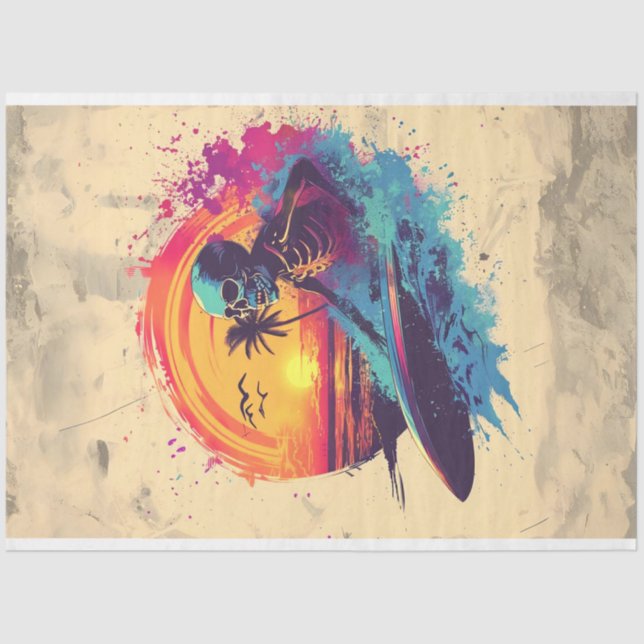 Papier Mousseline Découpage du cavalier de Surf d'os crâniens (Recto)