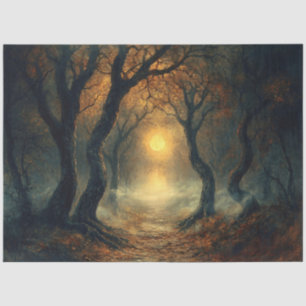 Papier Mousseline Découpage du chemin d'automne de la lune